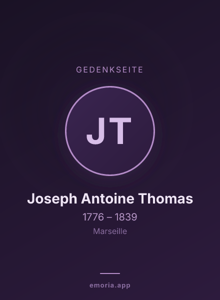 Gedenkportrait von Joseph Antoine Thomas