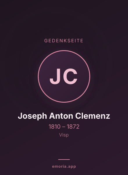Gedenkportrait von Joseph Anton Clemenz