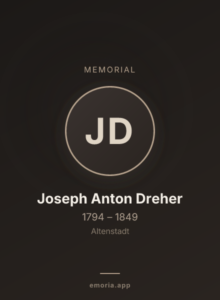 Memorial portrait of Joseph Anton Dreher