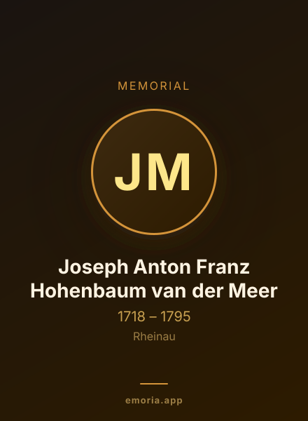 Memorial portrait of Joseph Anton Franz Hohenbaum van der Meer