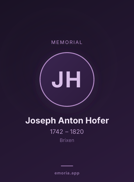 Memorial portrait of Joseph Anton Hofer