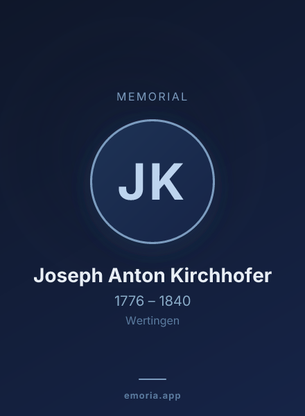 Memorial portrait of Joseph Anton Kirchhofer