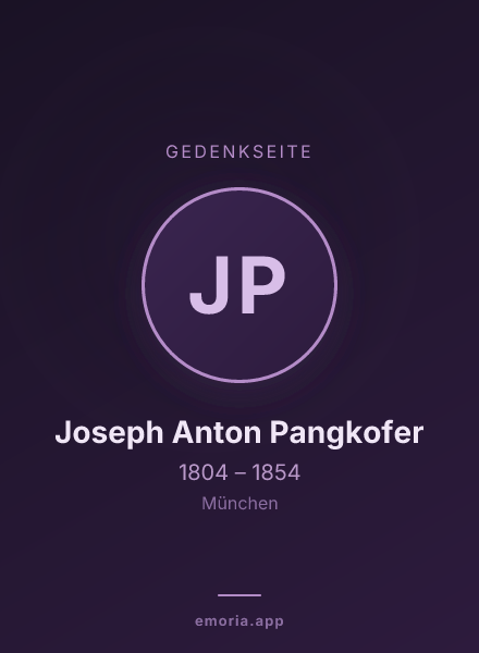Gedenkportrait von Joseph Anton Pangkofer
