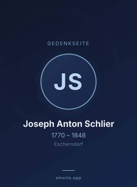 Gedenkportrait von Joseph Anton Schlier