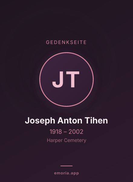 Gedenkportrait von Joseph Anton Tihen