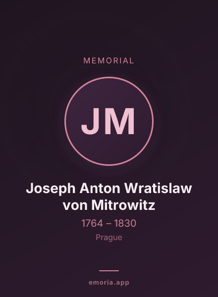 Memorial portrait of Joseph Anton Wratislaw von Mitrowitz