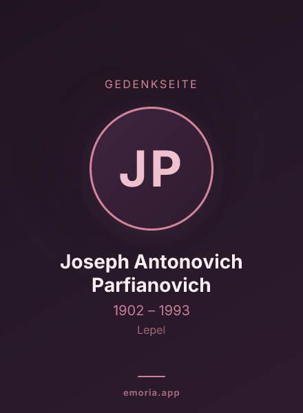 Gedenkportrait von Joseph Antonovich Parfianovich