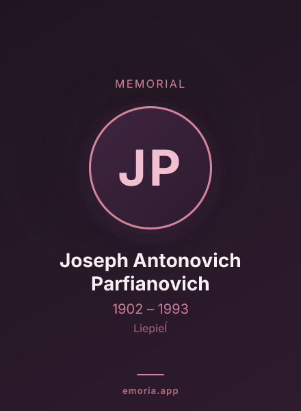 Memorial portrait of Joseph Antonovich Parfianovich