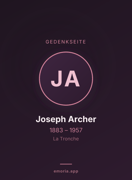 Gedenkportrait von Joseph Archer