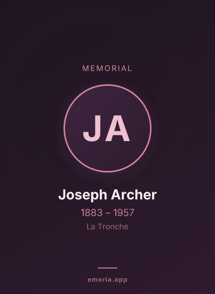 Memorial portrait of Joseph Archer
