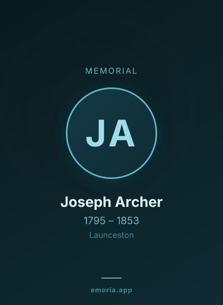 Memorial portrait of Joseph Archer