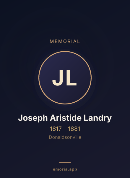 Memorial portrait of Joseph Aristide Landry