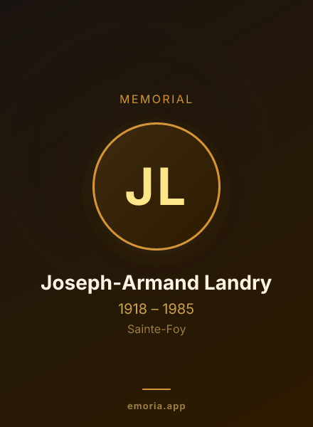Memorial portrait of Joseph-Armand Landry