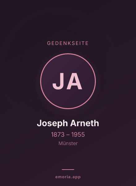 Gedenkportrait von Joseph Arneth