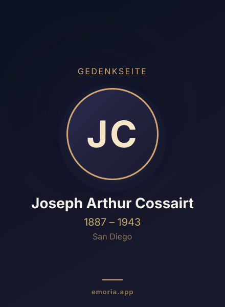 Gedenkportrait von Joseph Arthur Cossairt