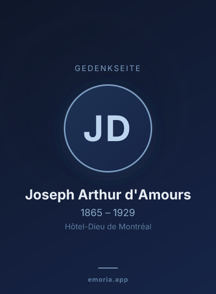 Gedenkportrait von Joseph Arthur d'Amours
