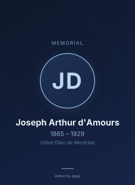 Memorial portrait of Joseph Arthur d'Amours