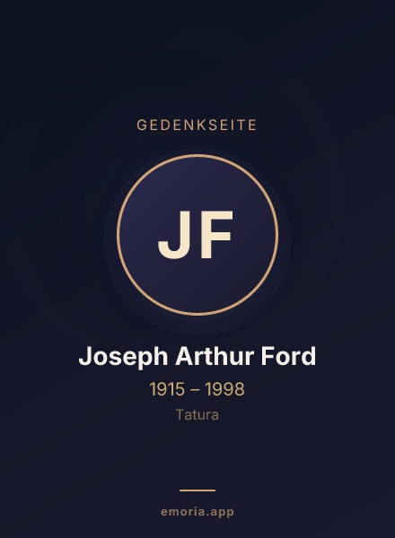 Gedenkportrait von Joseph Arthur Ford