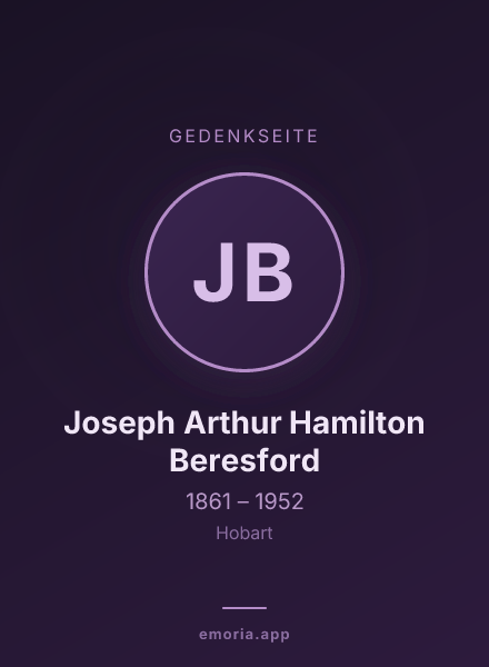 Gedenkportrait von Joseph Arthur Hamilton Beresford
