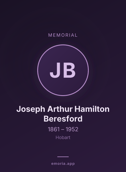 Memorial portrait of Joseph Arthur Hamilton Beresford