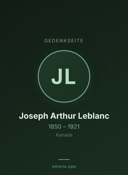 Gedenkportrait von Joseph Arthur Leblanc