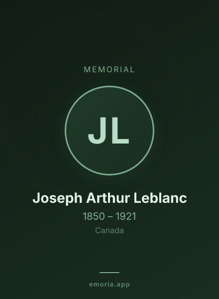 Memorial portrait of Joseph Arthur Leblanc