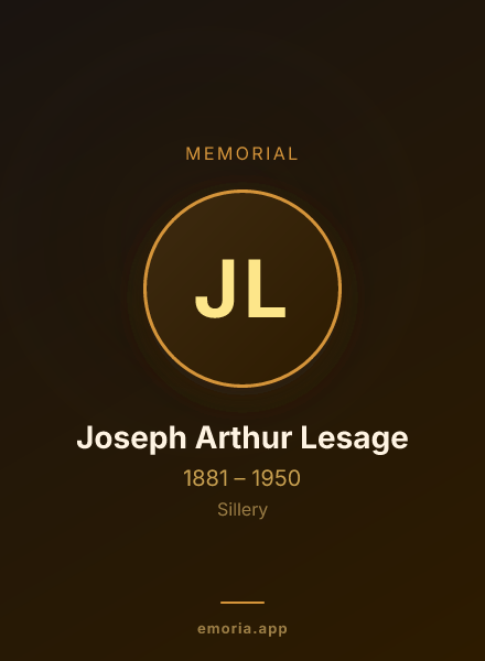 Memorial portrait of Joseph Arthur Lesage