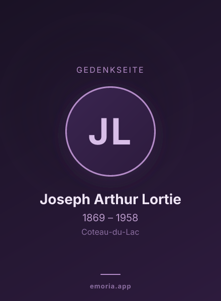 Gedenkportrait von Joseph Arthur Lortie