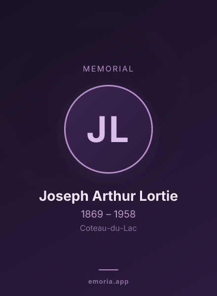 Memorial portrait of Joseph Arthur Lortie