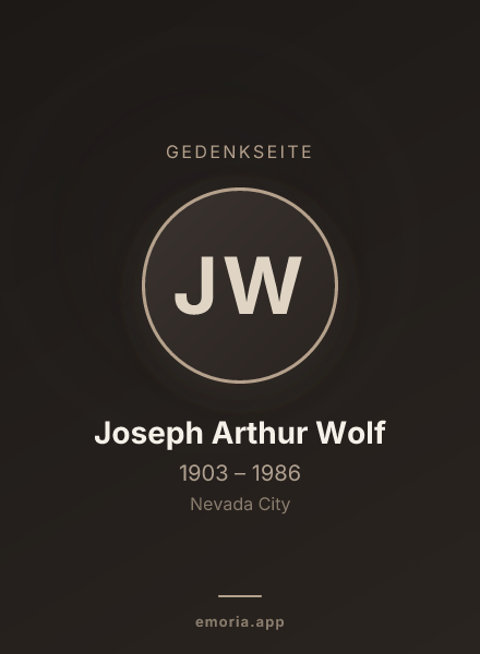 Gedenkportrait von Joseph Arthur Wolf