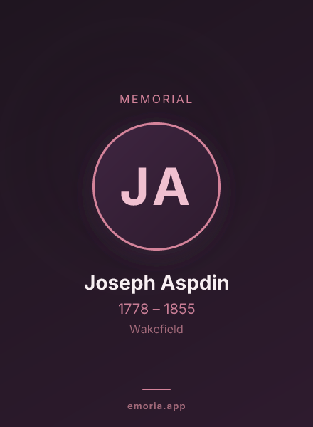 Memorial portrait of Joseph Aspdin