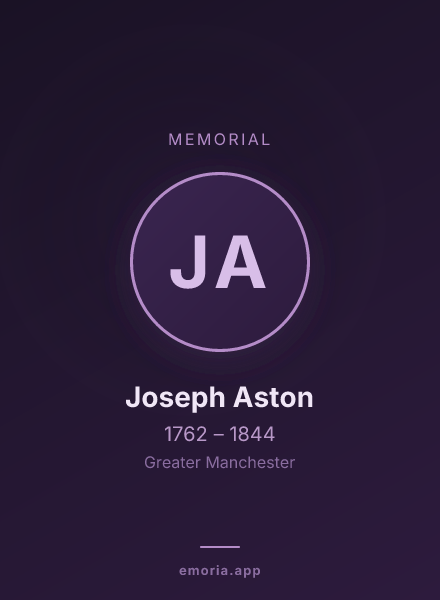 Memorial portrait of Joseph Aston