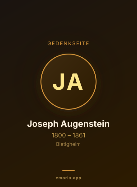 Gedenkportrait von Joseph Augenstein