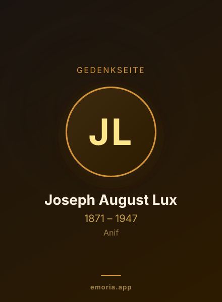Gedenkportrait von Joseph August Lux