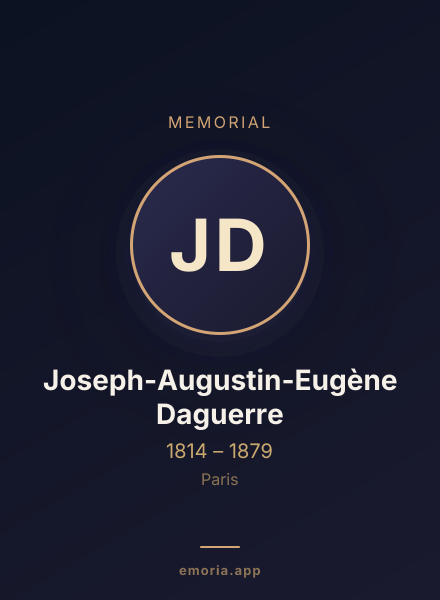 Memorial portrait of Joseph-Augustin-Eugène Daguerre