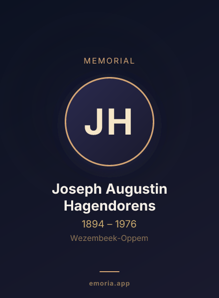 Memorial portrait of Joseph Augustin Hagendorens