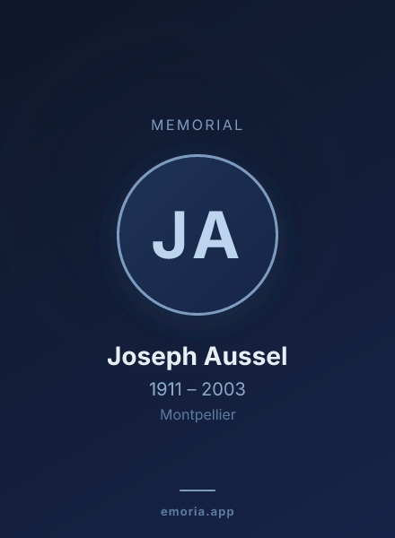 Memorial portrait of Joseph Aussel
