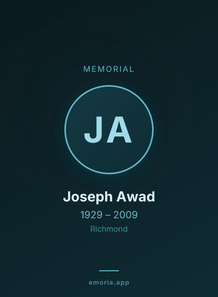 Memorial portrait of Joseph Awad