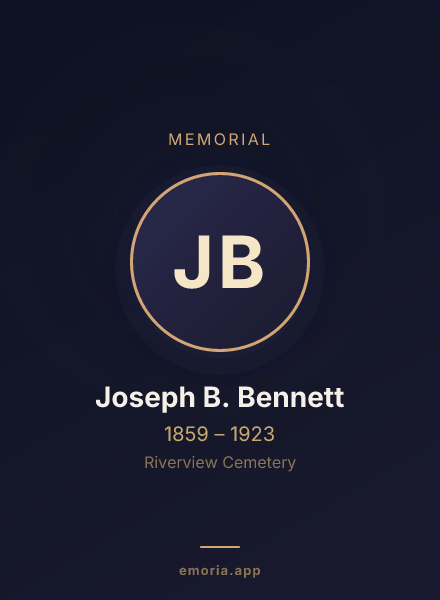 Memorial portrait of Joseph B. Bennett