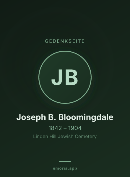 Gedenkportrait von Joseph B. Bloomingdale