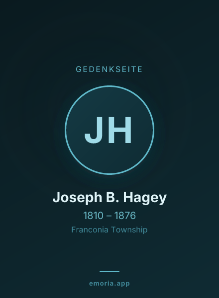 Gedenkportrait von Joseph B. Hagey