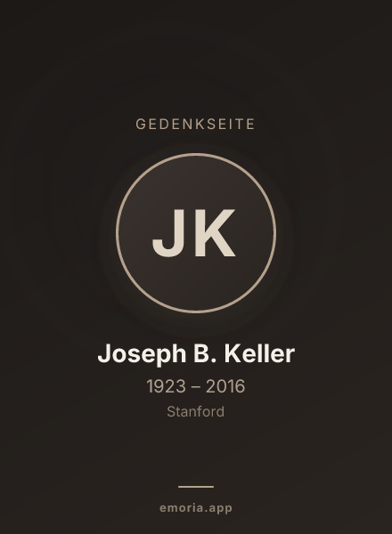 Gedenkportrait von Joseph B. Keller