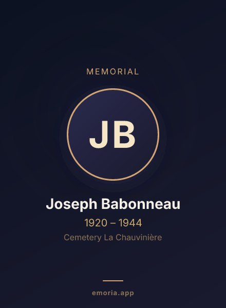 Memorial portrait of Joseph Babonneau