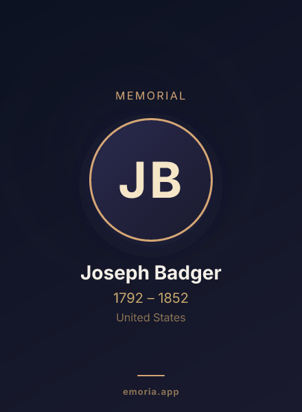 Memorial portrait of Joseph Badger