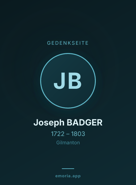 Gedenkportrait von Joseph BADGER