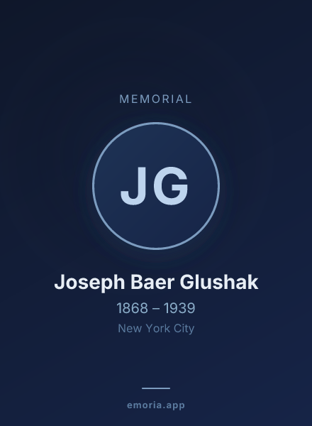 Memorial portrait of Joseph Baer Glushak