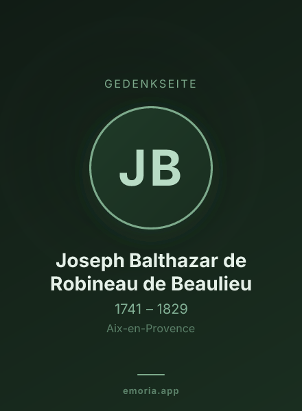 Gedenkportrait von Joseph Balthazar de Robineau de Beaulieu