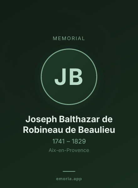 Memorial portrait of Joseph Balthazar de Robineau de Beaulieu