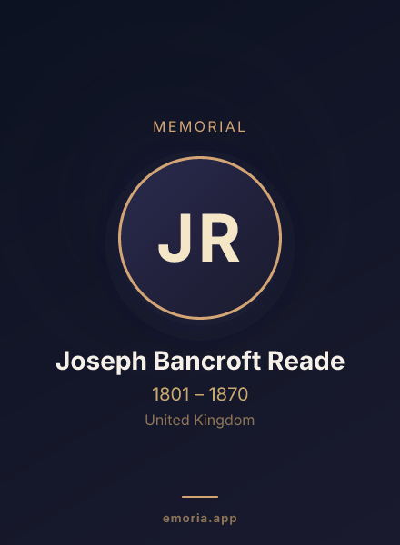 Memorial portrait of Joseph Bancroft Reade