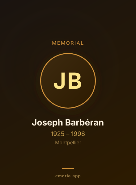Memorial portrait of Joseph Barbéran